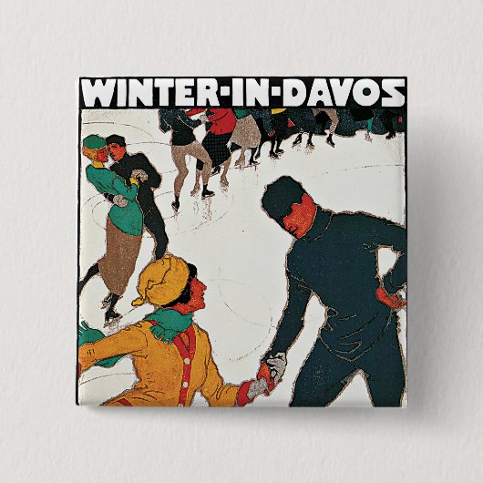 Winter in Davos Button (Vorderseite)