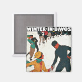Winter in Davos Magnet (Vorderseite/Rückseite)