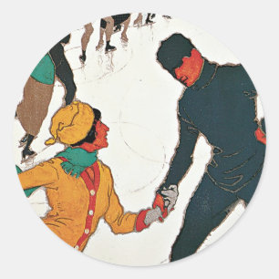 Winter in Davos Runder Aufkleber