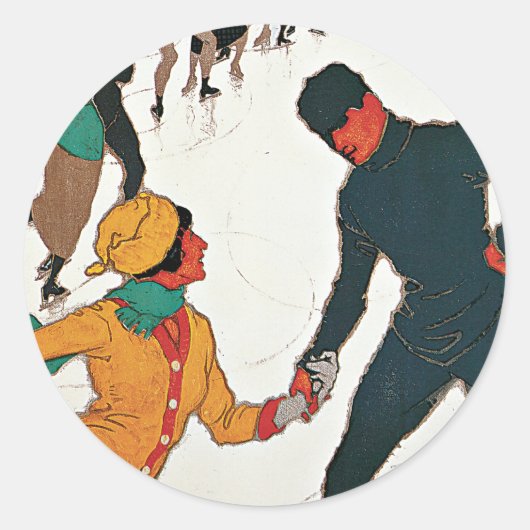 Winter in Davos Runder Aufkleber (Vorderseite)