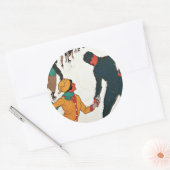 Winter in Davos Runder Aufkleber (Umschlag)