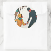 Winter in Davos Runder Aufkleber (Tasche)