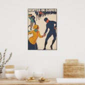 Winter in Davos Vintag Schweiz Skiposter Poster (Küche)