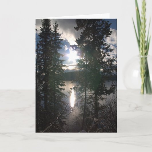 Winter in dem See Feiertagskarte (Vorderseite)