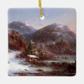 Winter in den Bergen, Weihnachtsbaum Keramikornament (Vorderseite)