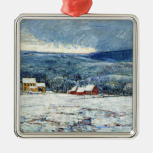 Winter in den Hügeln von Connecticut (von Childe H Ornament Aus Metall