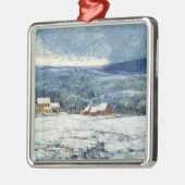 Winter in den Hügeln von Connecticut (von Childe H Ornament Aus Metall (Links)