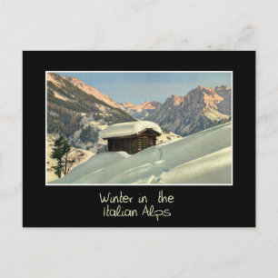 Winter in den italienischen Alpen, Retro-Reise Postkarte