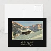 Winter in den italienischen Alpen, Retroreise Postkarte (Vorne/Hinten)