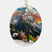 Winter in den kanadischen Rocky Mountains Keramik Ornament (Rechts)