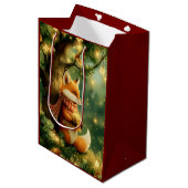 Winter in den Kiefern Mittlere Geschenktüte (Vorderseite Schrägansicht)