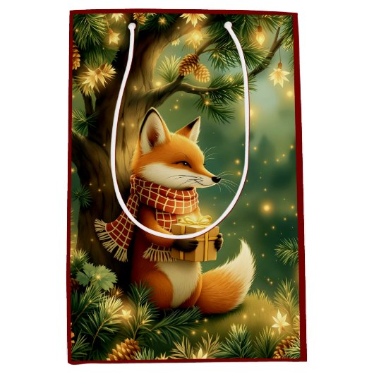 Winter in den Kiefern Mittlere Geschenktüte (Vorderseite)