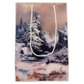 Winter in den Rocky Mountains Mittlere Geschenktüte (Rückseite)