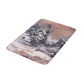 Winter in den Rocky Mountains (von Thomas Moran) Badematte (Schrägansicht)