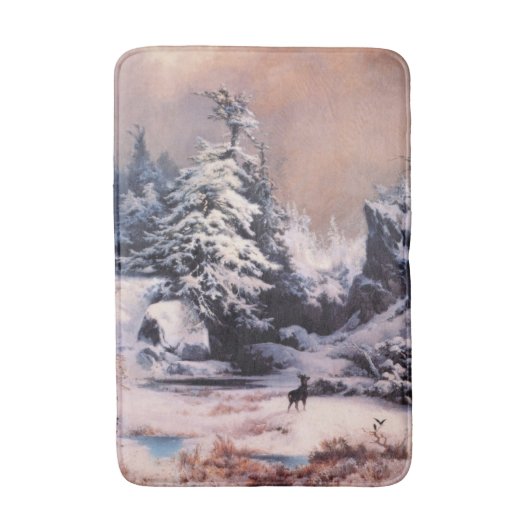 Winter in den Rocky Mountains (von Thomas Moran) Badematte (Vorderseite Vertikal)
