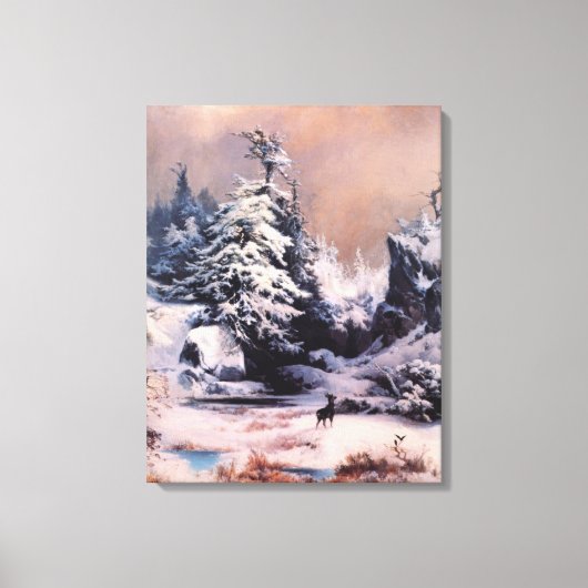 Winter in den Rocky Mountains (von Thomas Moran) Leinwanddruck (Vorderseite)