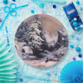 Winter in den Rocky Mountains (von Thomas Moran) Pappteller (Party)