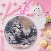 Winter in den Rocky Mountains (von Thomas Moran) Pappteller (Party)