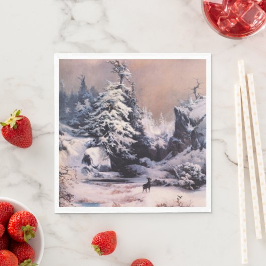 Winter in den Rocky Mountains (von Thomas Moran) Serviette (Beispiel)