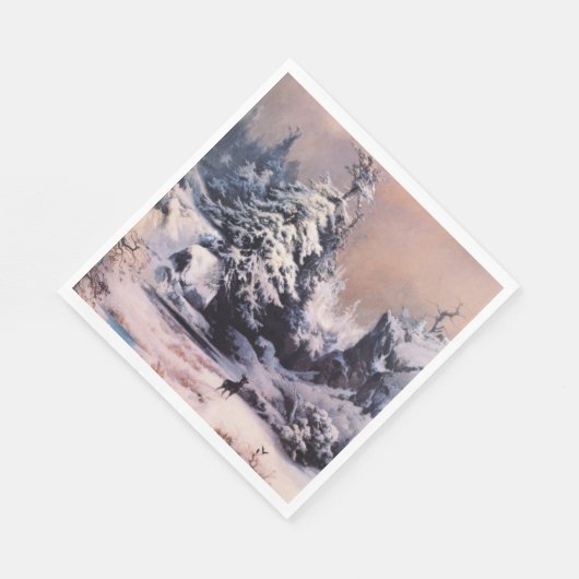 Winter in den Rocky Mountains (von Thomas Moran) Serviette (Ecke)