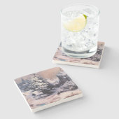 Winter in den Rocky Mountains (von Thomas Moran) Steinuntersetzer (Seitenansicht)