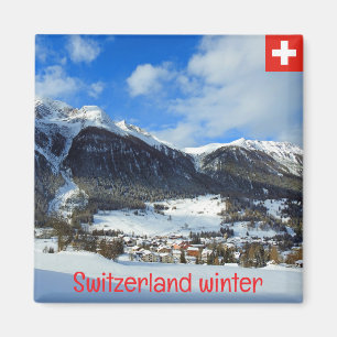 Winter in den Schweizer Bergen Magnet