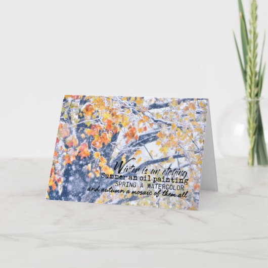 WINTER IN DER HERBSTUMMER Grußkarte Dankeskarte (Vorderseite)