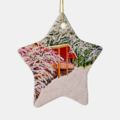 "Winter in der kleinen Roten Hütte" Bekleidung. Keramik Ornament (Rechts)