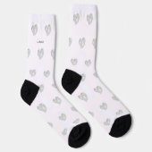 Winter in der Liebe - Silberne Herzen - Bearbeitba Socken (Rechts)
