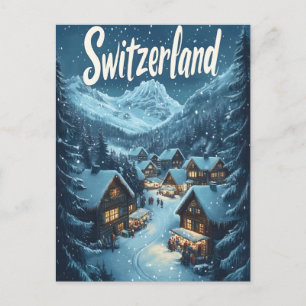 Winter in der Schweiz: Bergregion Feiertagspostkarte
