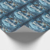 Winter in der Schweiz: Bergregion Geschenkpapier (Ecke)