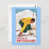Winter in der Schweiz Postkarte (Vorne/Hinten)