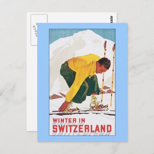 Winter in der Schweiz Postkarte (Vorne/Hinten)