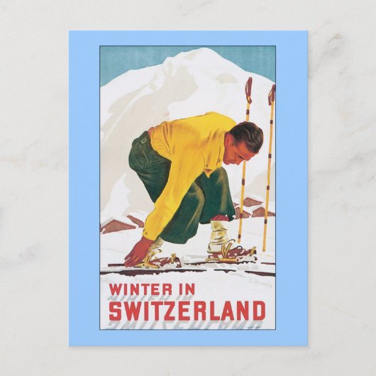 Winter in der Schweiz Postkarte (Vorderseite)