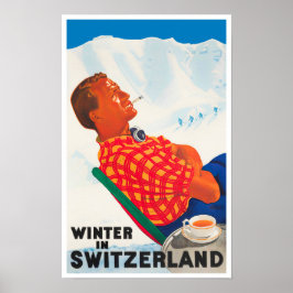 Winter in der Schweiz Vintage Poster