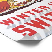 Winter in der Schweiz Vintage Travel Poster (Ecke)