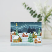 Winter in der Stadt Postkarte (Stehend Vorderseite)
