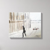 WINTER IN DER STADTWASSERFARBE LEINWANDDRUCK (Vorderseite)