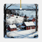 Winter in Door County  Wisconsin Souvenir Keepsake Keramikornament (Rückseite)