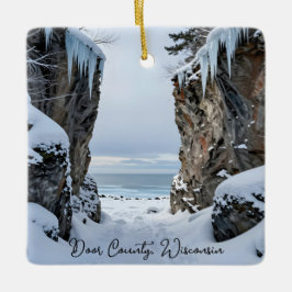 Winter in Door County  Wisconsin Souvenir Keepsake Keramikornament