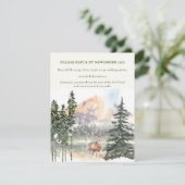 Winter in Evergreen Forest RSVP Card Ankündigung (Stehend Vorderseite)