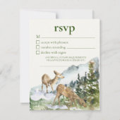 Winter in Evergreen Forest RSVP Card Ankündigung (Rückseite)