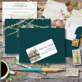Winter in Evergreen Woods Address Label Adressaufkleber