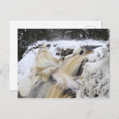Winter in Gabbro Falls, Michigans oberste Halbinse Postkarte (Vorne/Hinten)