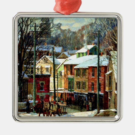 Winter in Gloucester, Massachusetts Ornament Aus Metall (Vorne)