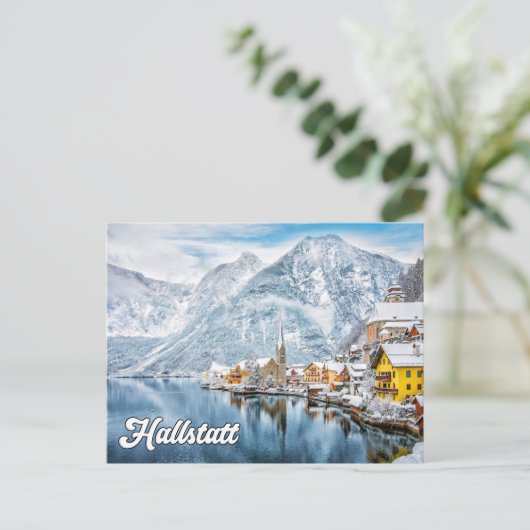 Winter in Hallstatt, Österreich Postkarte (Stehend Vorderseite)
