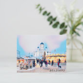 Winter in Helsinki Postkarte (Stehend Vorderseite)