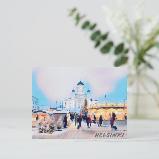 Winter in Helsinki Postkarte (Stehend Vorderseite)