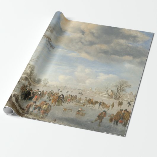 WINTER IN HOLLAND Vintage Weihnachtswrapping Paper Geschenkpapier (Ungerollt)