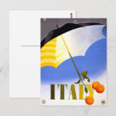 Winter in Italien Vintage Reiseplaner restauriert Postkarte (Vorne/Hinten)